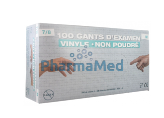 Image de Gants vinyl non poudrés - Médium - 100 pc